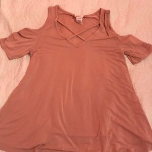 Pink Off The Shoulder Shirt